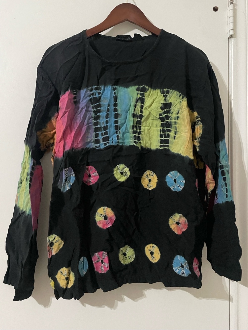 Detail Works Hand Dyed Tie Dye Long Sleeve Top - Size 8